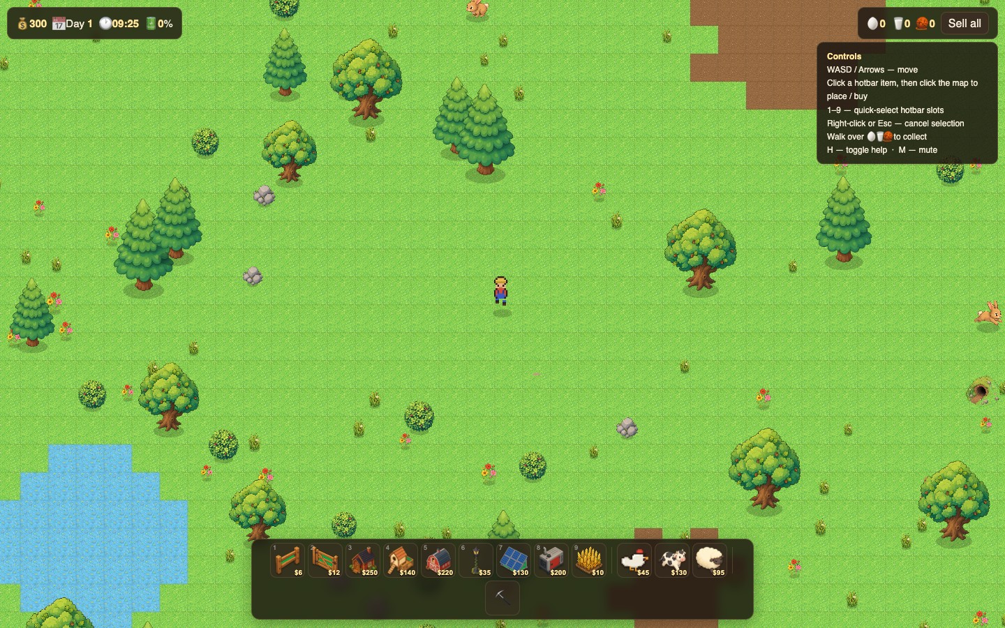 Cozy Ranch — a top-down browser ranch game