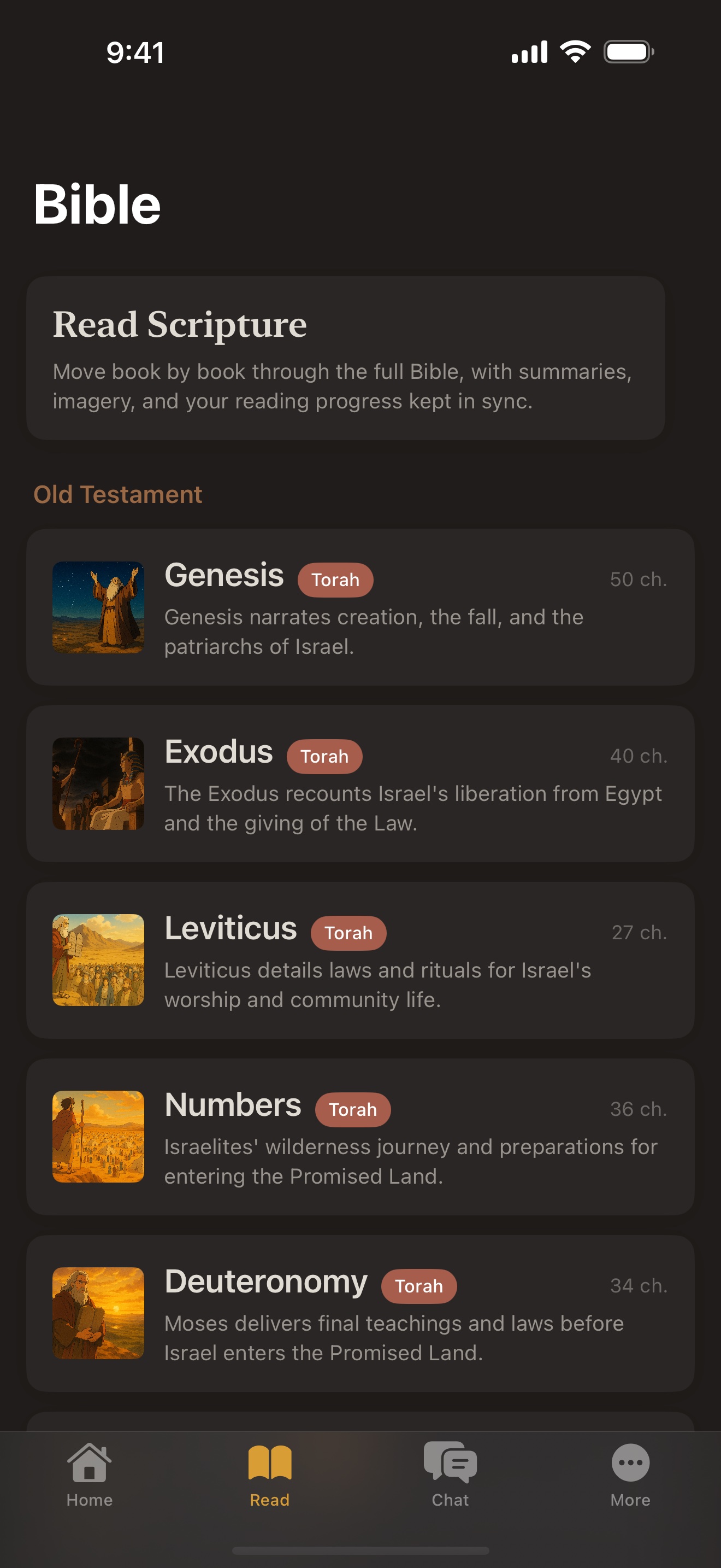 Sacred Scrolls website with the iOS reading app (mobile)